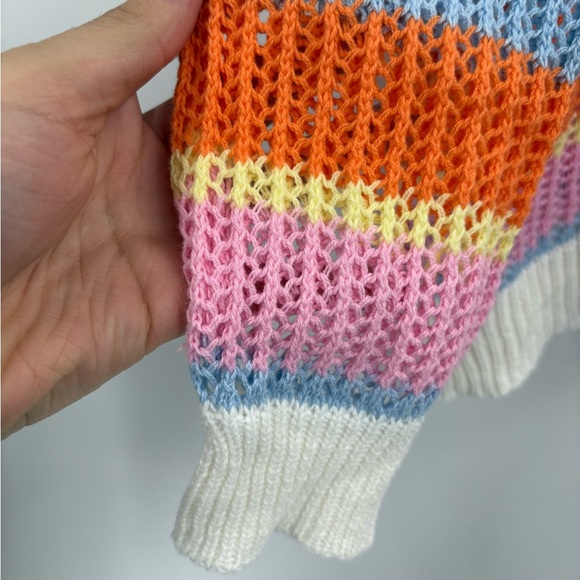 Fate VICI Collection Shades of Spring Knit Cotton Blend Striped Sweater Sz Small - Picture 6 of 15